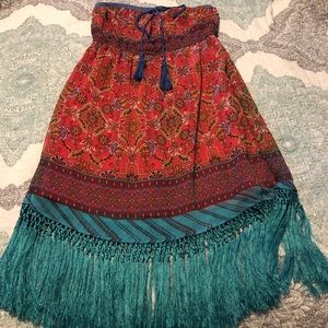 Flying Tomato strapless Bohemian dress